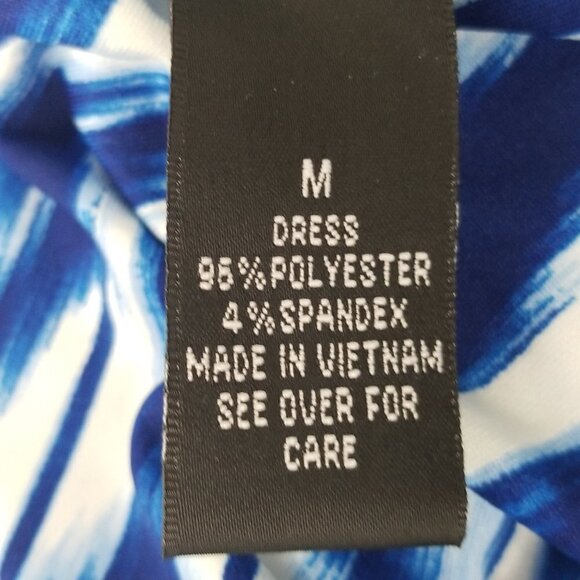 AB Studio Royal blue & white sheath sleeveless dress - Picture 6 of 7